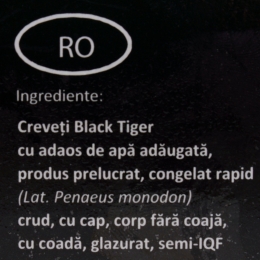 Creveți întregi Black Tiger 16/20, 1kg