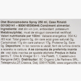 Oțet balsamic alb spray Bianco Modena 0.25l