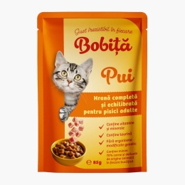 Hrană umedă pentru pisici adulte, cu pui, plic 85g