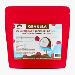 Granola cu merișoare și chipsuri de cocos 300g