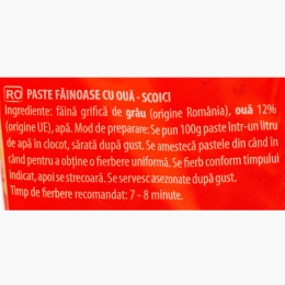 Paste făinoase cu ouă - scoici 400g