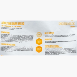 Hrană uscată completă pentru câini adulți rase medii, 2kg, Verve cu pui și rață, fără cereale