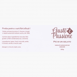 Înghețată italiană artizanală (gelato) vanilie de Madagascar și zmeură 500g