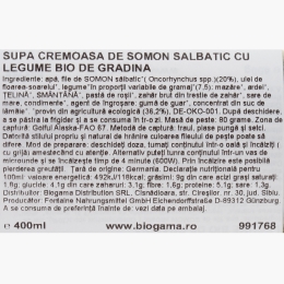 Supă cremoasă de somon sălbatic cu legume eco de grădină 400ml