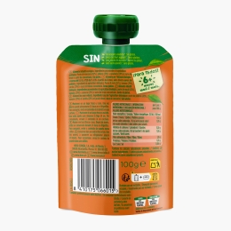Gustare eco de măr, banană și morcov, +6 luni, 100g