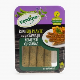 Cârnați vegetali Bratwurst cu spanac 200g