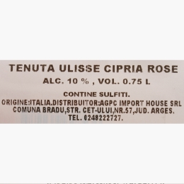 Vin roze sec Cipria, 10%, 0.75l