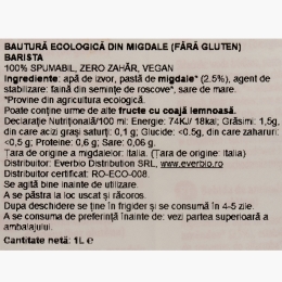 Băutură ecologică din migdale Barista 1l