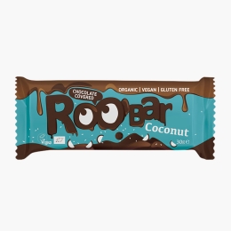 Baton eco cu cocos, învelit în ciocolată, vegan, fără gluten 30g