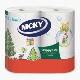 Prosop bucătărie, model Crăciun, 2 role, 2 straturi, 100 foi