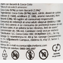 Cocktail rom & cola, 5%, 250ml
