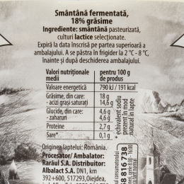 Smântână cremoasă 18% grăsime 850g