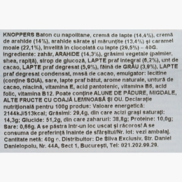 Napolitană cu arahide, cremă de lapte și ciocolată 40g