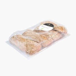 Pâine ciabatta cu maia și semințe de susan precoaptă, eco 4x135g 