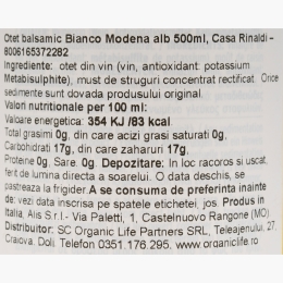 Oțet balsamic alb Bianco Modena 500ml