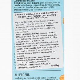 Granola migdale și alune de pădure 400g