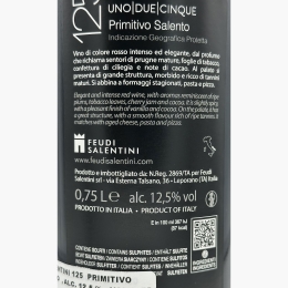 Vin roșu sec 125 Primitivo Salento IGP, 12.5%, 750ml