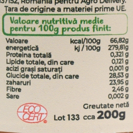 Gem de pere cu ghimbir, fără zahăr adăugat, eco 200g