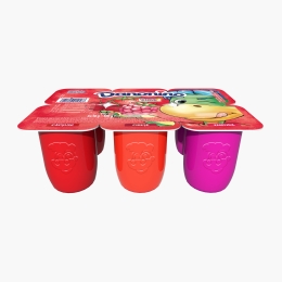 Brânzică de vaci cu piure de căpșuni, cireșe și zmeură 6x50g
