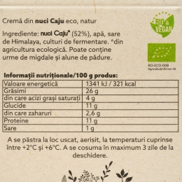 Cremă tartinabilă din caju Natur eco 150g
