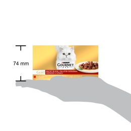 Hrană umedă pentru pisici, 4x85g, Multipack cu vită/curcan și rată/somon și pui/pui și ficat