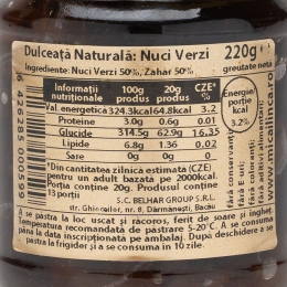 Dulceață naturală de nuci verzi 220g