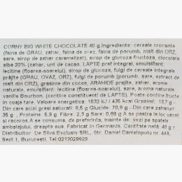 Baton de cereale cu ciocolată albă 40g
