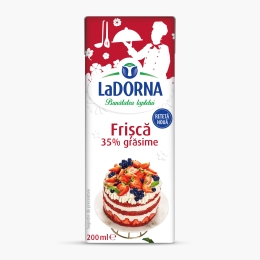 Smântână lichidă pentru frișcă, neîndulcită, 35% grăsime 200ml