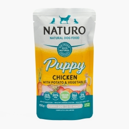 Hrană umedă pentru câini juniori, cu pui, cartofi și legume, 150g