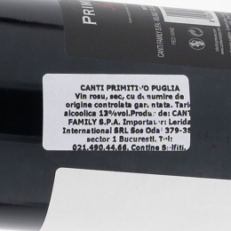 Vin roșu sec Premium Primitivo Puglia, 13%, 0.75l