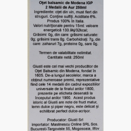 Măslinescu - Oțet balsamic de Modena IGP Giuseppe Giusti, 2 medalii de aur, 0.25l