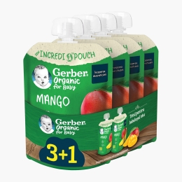 Piure ecologic de mango 4x80g (3+1)