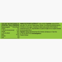 Ananas rondele în sirop, conservă 565g