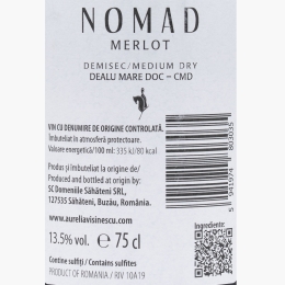 Vin roșu demisec Merlot, 13.5%, 0.75l