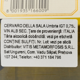 Vin alb sec Chardonnay & Grechetto, 13%, 750ml