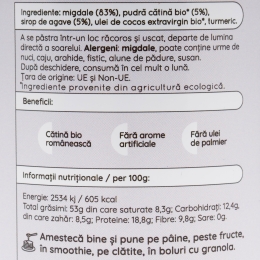 Cremă de migdale cu cătină eco și agave Immuno Joy, 300g