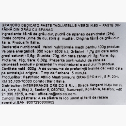 Paste Tagliatelle Verdi cuib cu spanac N.80 500g