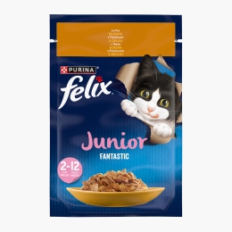 Hrană umedă pentru pisici Junior, 85g, Fantastic cu pui în aspic 