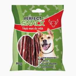 Snack pentru câini, fâșii moi de vită, 80g