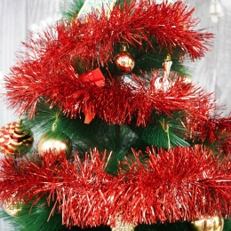 Beteală Crăciun, roșie, 2mx11cm