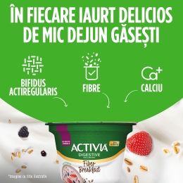 Iaurt Mic Dejun cu fibre, fructe roșii și cereale, 170g