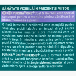 Hrană uscată pentru pisici One Coat & Hairball, 750g, cu pui