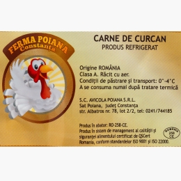 Piept de curcan dezosat, fără piele, 500g
