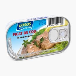 Ficat de cod în ulei propriu 115g