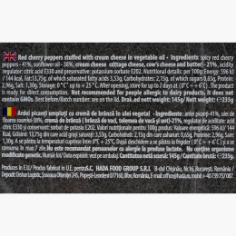 Ardei picanți umpluți cu cremă de brânză, în ulei vegetal 235g