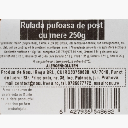 Ruladă pufoasă cu mere, de post 250g