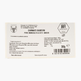 Cârnați subțiri de porc Mangalița şi vită Angus 300g 