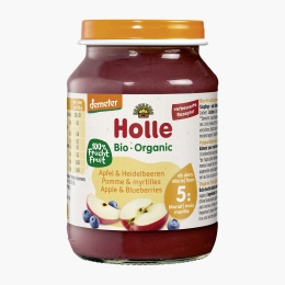 Piure eco de mere și afine pentru copii, +5 luni, 190g