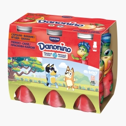 Iaurt de băut cu piure de căpșuni / banane și piersici / caise, 6x100g 