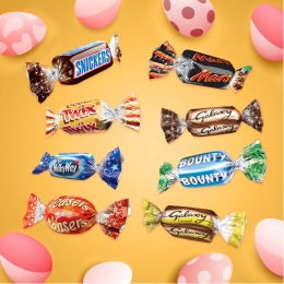 Selecție de bomboane de ciocolată formă iepuraș 215g